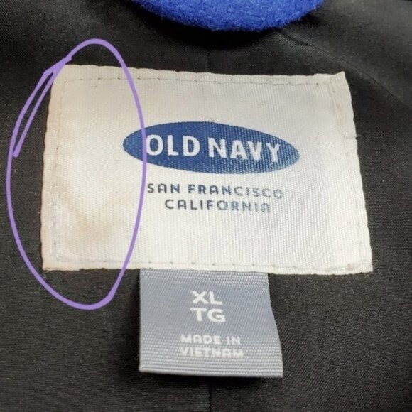 Old Navy Womens Green Blue Striped Coat Jacket Size XL - Picture 10 of 10